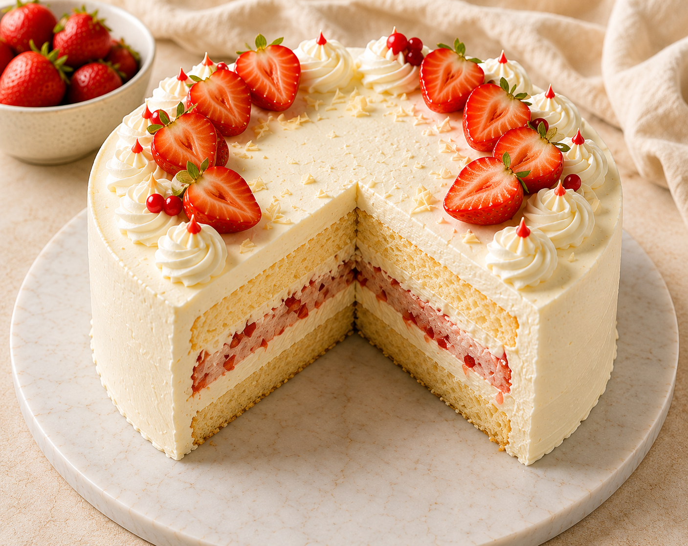 White Chocolate Mousse with Strawberry
